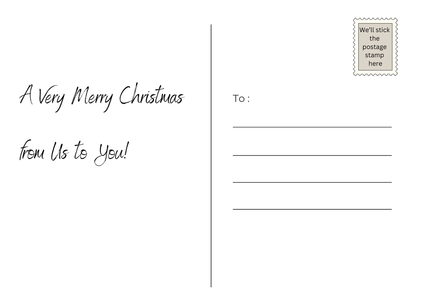 Personalised Christmas Postcard