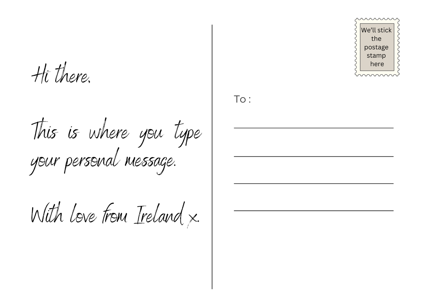 Image de carte postale personnalisée