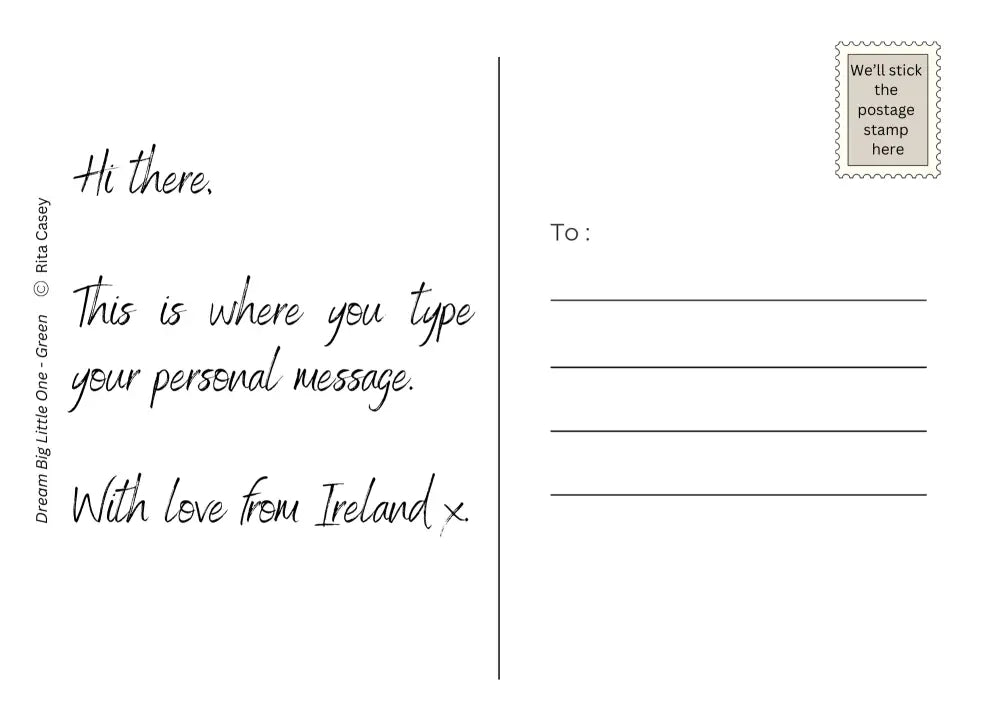 Dream Big Little One by RIta Casey Print-on-demand postcard