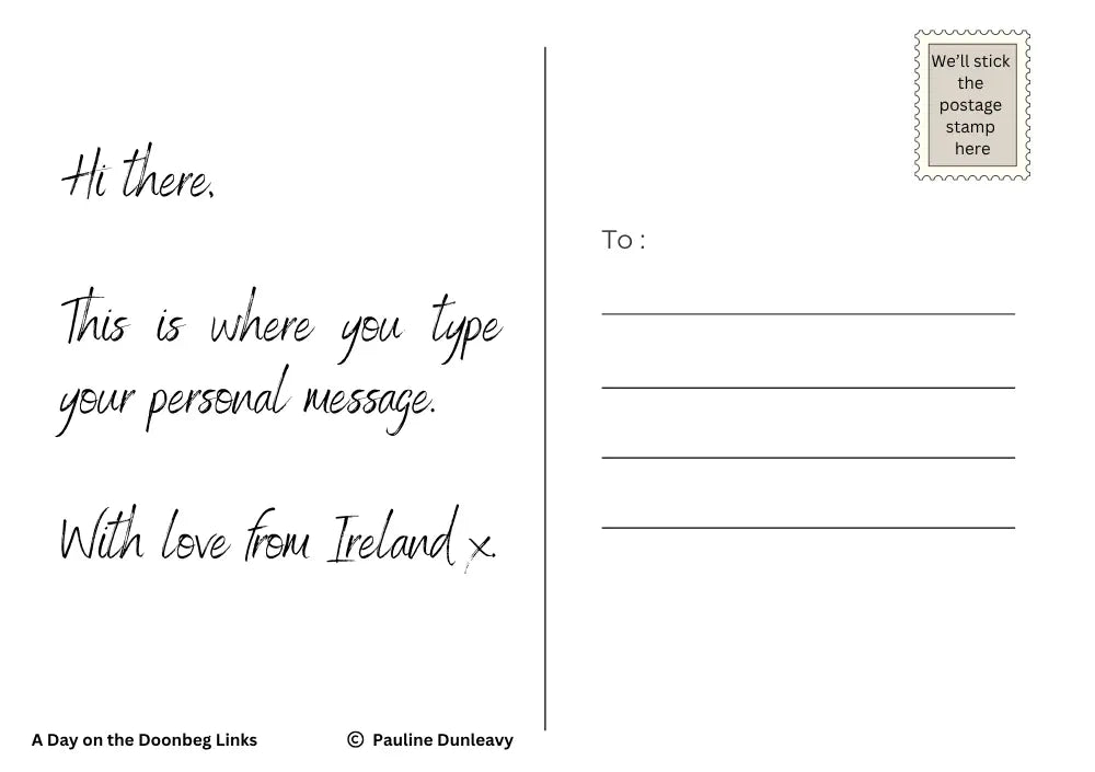 A Day on the Doonbeg Links by Pauline Dunleavy - Print-on-demand postcard