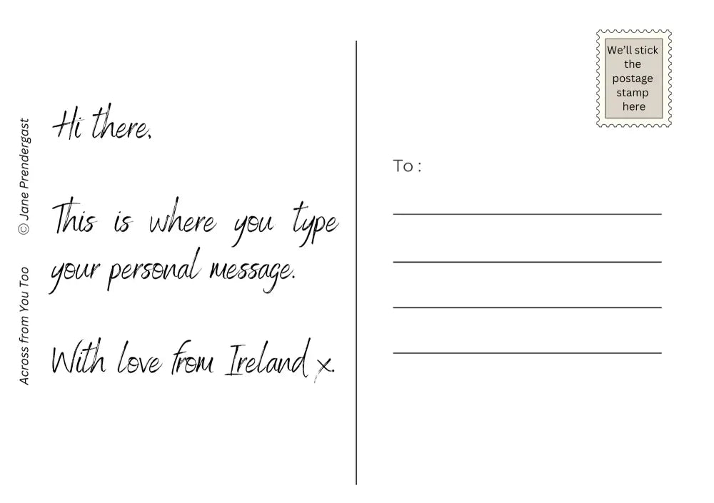 Across from You Too by Jane Prendergast - Print-on-demand postcard