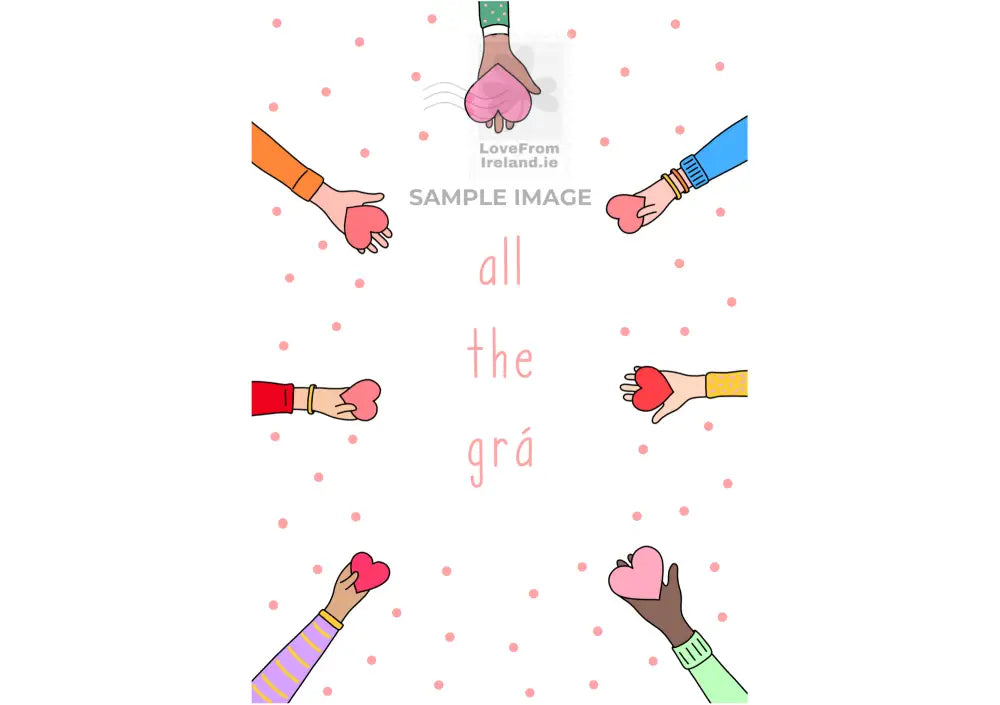 All The Grá By Connect Dots Design Print-On-Demand Postcard