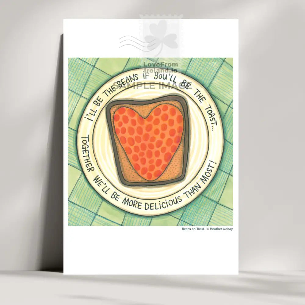 ’Beans On Toast’ By Heather Mckay Print-On-Demand Postcard