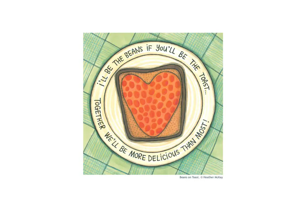 ’Beans On Toast’ By Heather Mckay Print-On-Demand Postcard