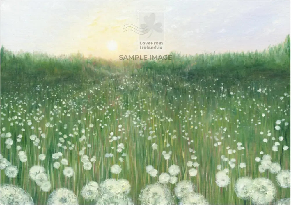 Dandelion Clock Meadow by Linda Proudfoot Print-on-demand postcard
