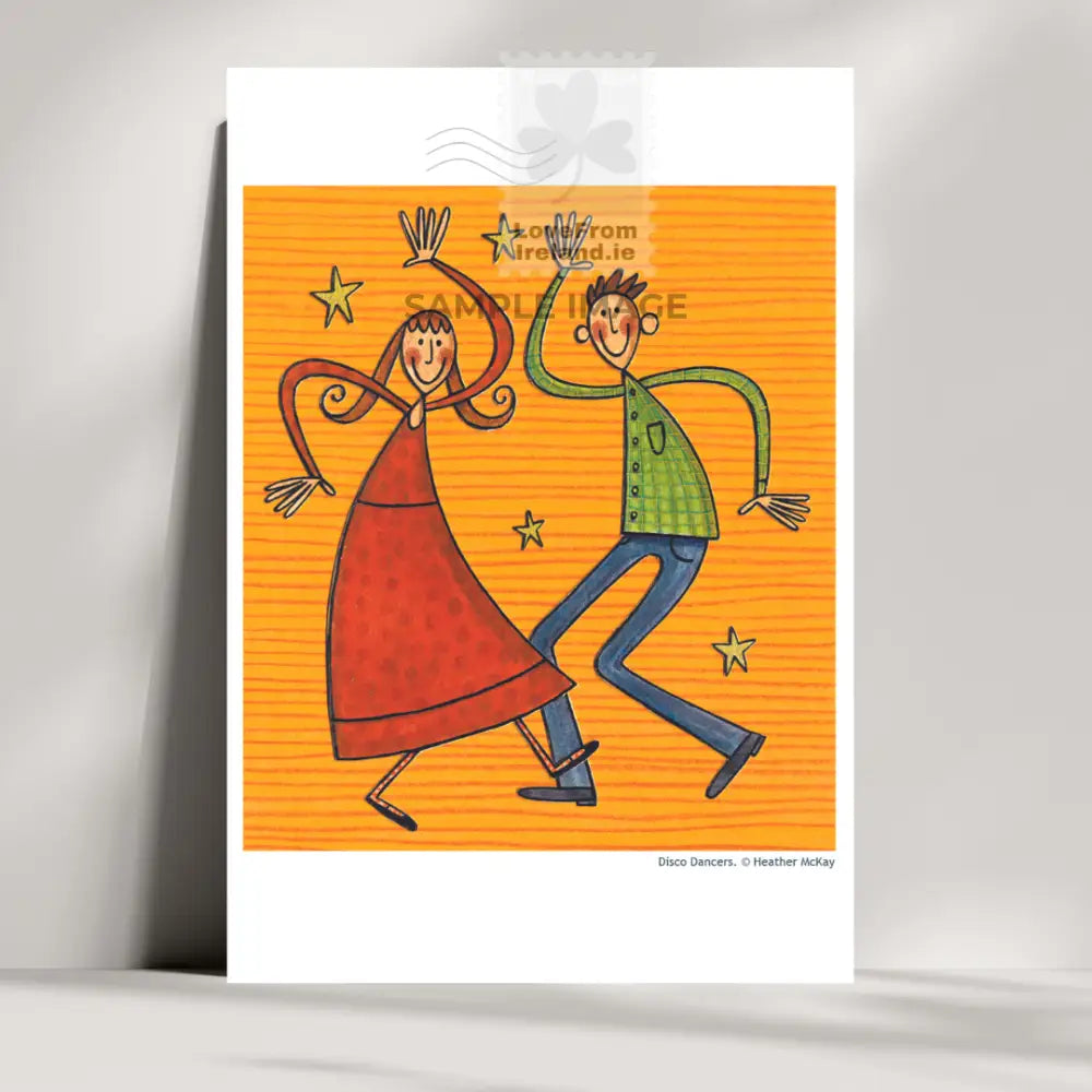 ’Disco Dancers’ By Heather Mckay Print-On-Demand Postcard