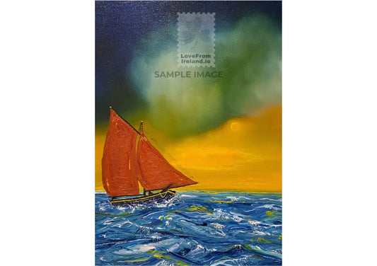 Galway Hooker by Dave Gavin Print on demand postcard