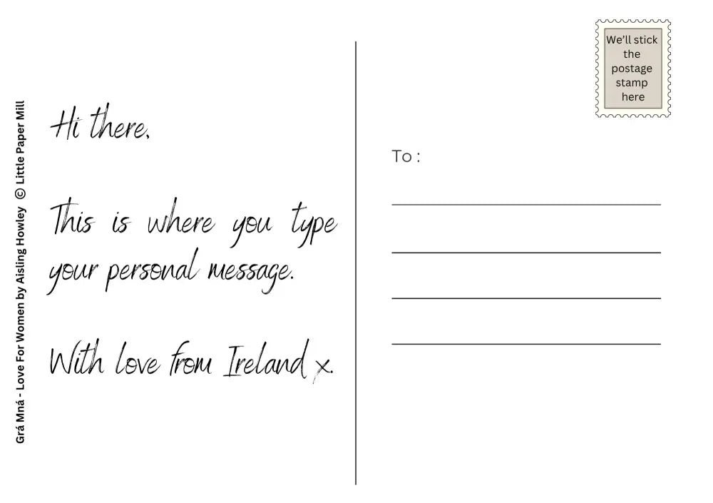 Grá Mná by Aisling Howley Little Paper Mill Print-on-demand postcard