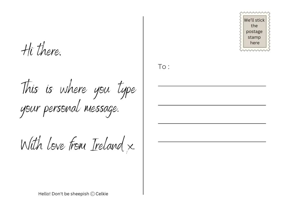 Hello! Don’t be sheepish by Celkie - Print-on-demand postcard