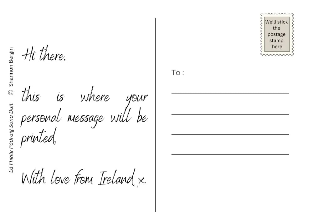 Lá Fhéile Pádraig Sona Duit By Shannon Bergin Print-On-Demand Postcard