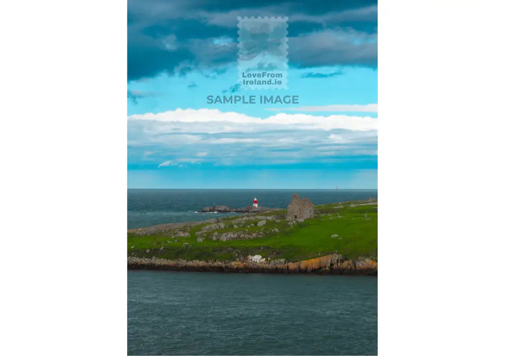 Muglins Lighthouse Dalkey Island By Emily Kelly Print-On-Demand Postcard