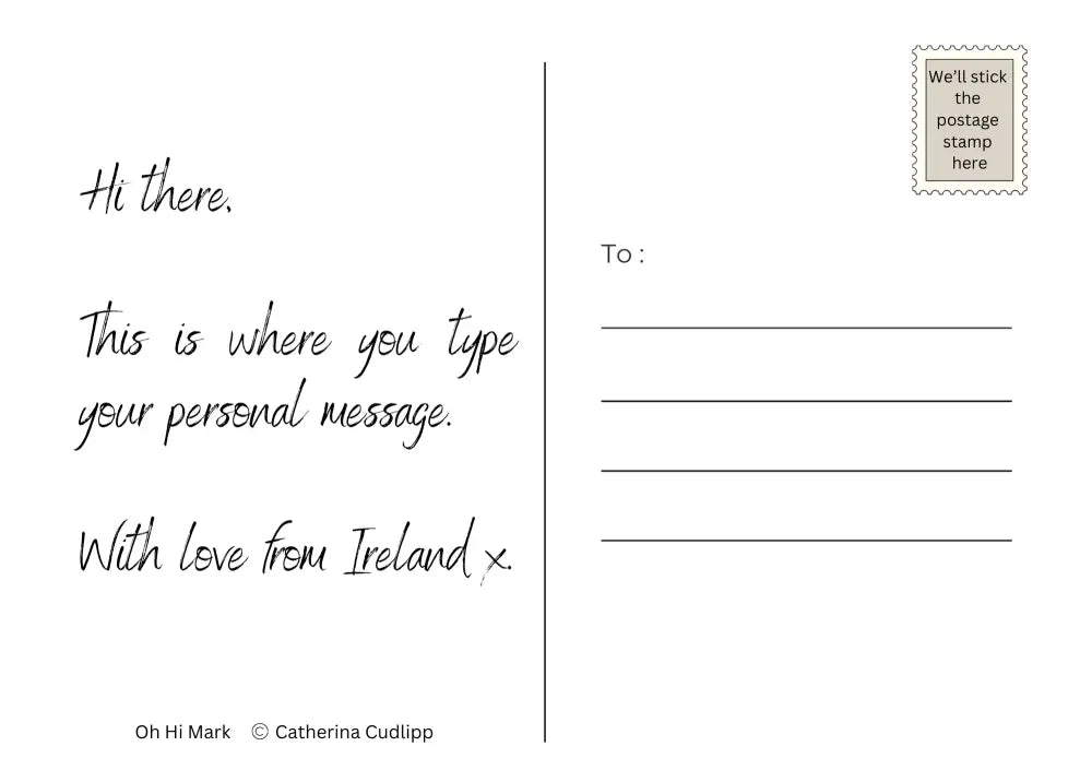 Oh Hi Mark By Catherina Cudlipp Print-On-Demand Postcard