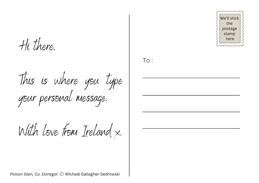 Poison Glen Co. Donegal by Mícheál Gallagher-Sedrowski Print-on-demand postcard