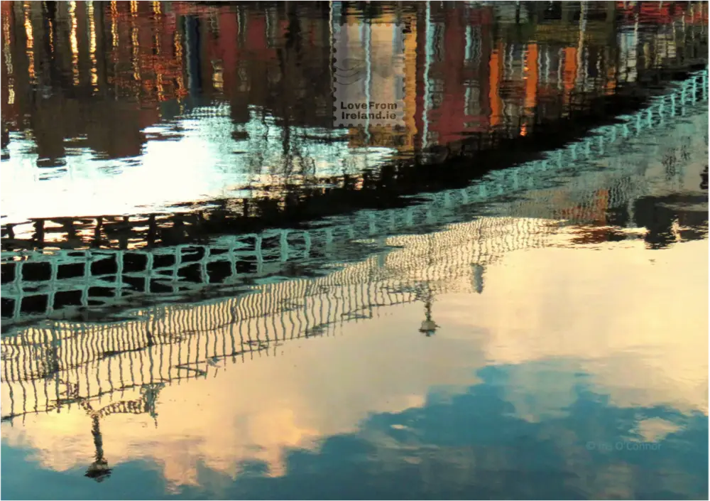 Reflection Of Dublin’s Ha’penny Bridge By Iris O’connor Print-On-Demand Postcard