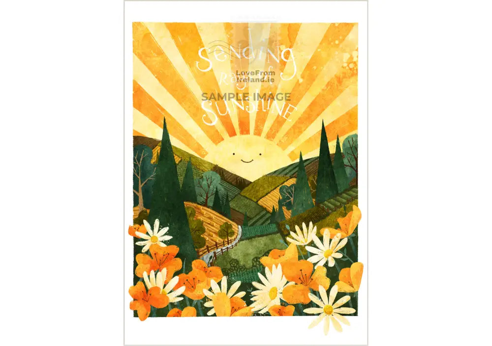 Sending Rays Of Sunshine By Shannon Bergin Print-On-Demand Postcard