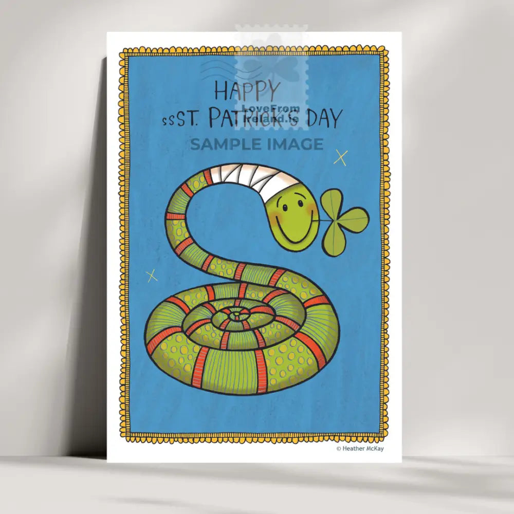 St Patrick’s Day - Snake by Heather McKay Print-on-demand postcard