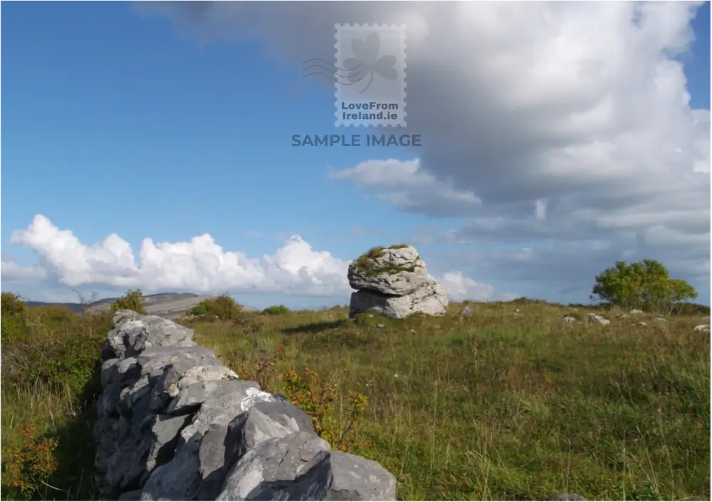 Stone Wall And Cloud By Gina Pereira Print-On-Demand Postcard