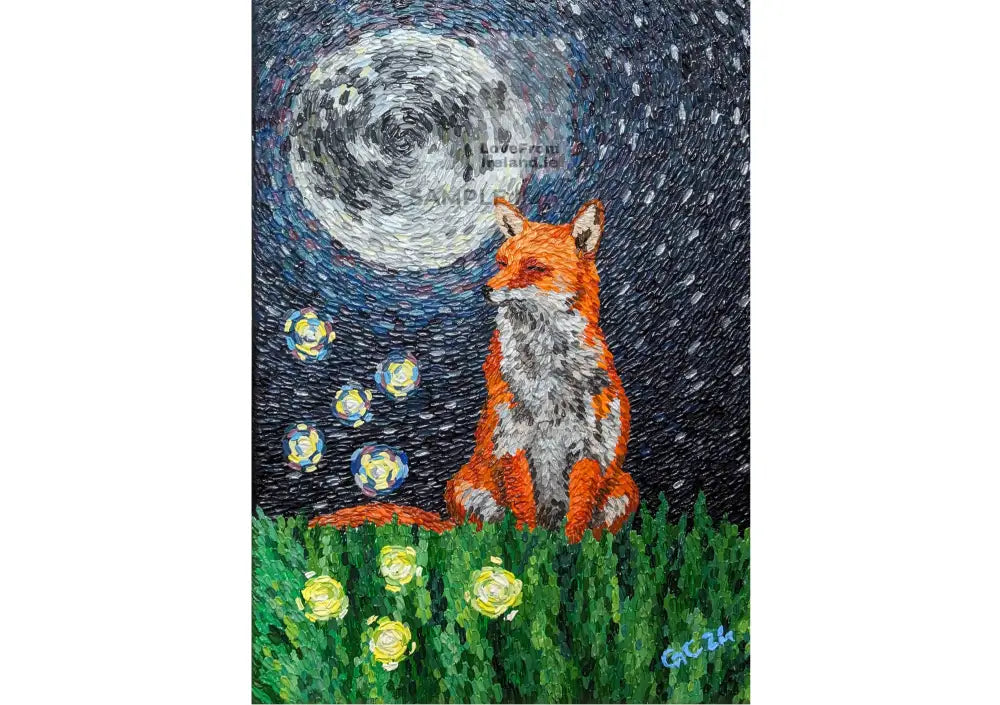 The Fox And The Moon By Giulia Coli Print-On-Demand Postcard