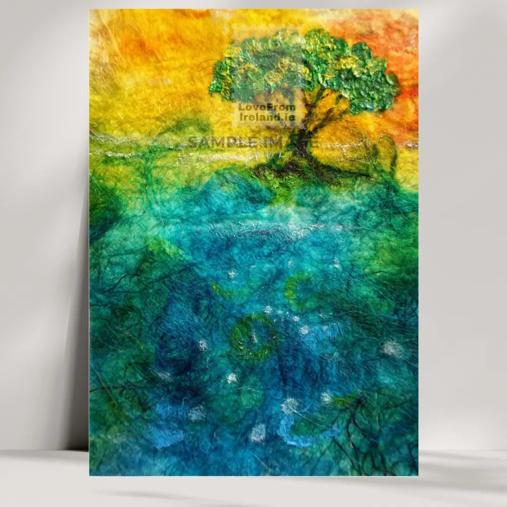 Mockup of A5-sized Tranquillity by Anna Freyne. Personalised your own message and LoveFromIreland.ie will print and post it for you